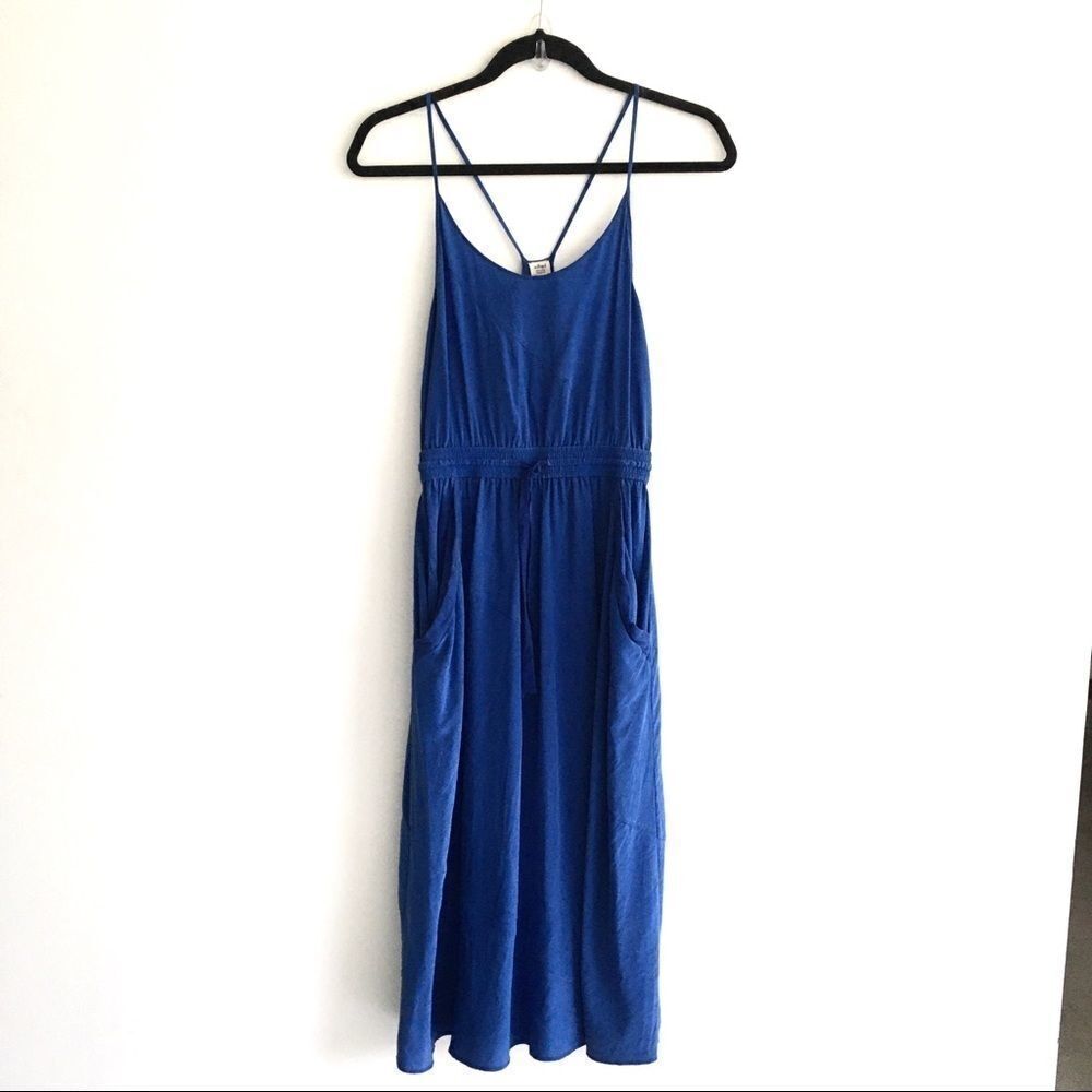 ARITZIA Wilfred Silk Sleeveless Midi Dress Blue XXS - Picture 5 of 6